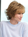 ARIA by ENVY in color TOASTED SESAME | Medium Brown roots with overall Warm Cinnamon base and Golden Blonde highlights