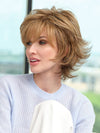 ARIA by ENVY in color TOASTED SESAME | Medium Brown roots with overall Warm Cinnamon base and Golden Blonde highlights