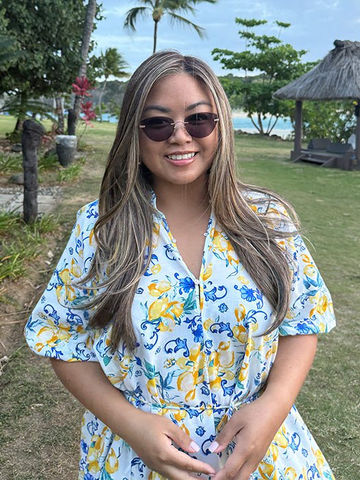 Katrina & Arlah Soriano @wearthehairsis wearing THEORY by BELLETRESS in color CHOCOLATE BUTTERCREAM R | A deep Chocolate Brown Root, that melts into Buttery, Golden Brown Tones, accented by Soft Caramel and Honey highlights for a smooth, multidimensional finish