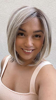 Arlah and Katrina @wearethehairsis wearing CRUISE CONTROL by RAQUEL WELCH WIGS in color RL17/23SS ICED LATTE MACCHIATO | Honey Blonde shaded with Cool Blonde and Dark Roots
