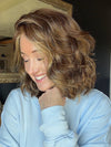 Carlyn @carlynwilson84 wearing ARLO by ESTETICA in color R8/26H | Golden Brown w/Golden Blonde Highlights