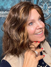 Susan Sparks @an_affair_with_hair wearing ARLO by ESTETICA in color R6/28F | Chestnut Brown w/Red Frost