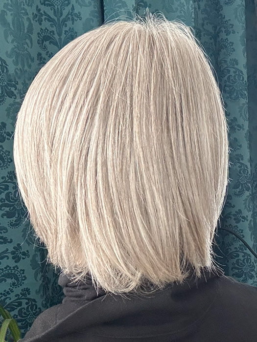 Mel B. @mels.be.ageless wearing AVA by JON RENAU in color 101F48T MARTINI | Soft White Front, Light Brown with 75% Grey Blend with Soft White Tips