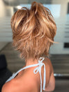 Roxie is wearing AVENUE SOFT by ELLEN WILLE in LIGHT BERNSTEIN ROOTED 12.26.27 | Lightest Brown, Light Golden Blonde, and Dark Strawberry Blonde Blend with Shaded Roots