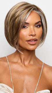 BEAU by Noriko in SPARKLING MOCA R | Neutral Dark-Brown Base featuring Silvery White and Golden Blond Highlights