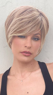 Roxie wearing BEST IN CLASS by GABOR GF14-22SS WHEAT | Dark Blonde Evenly Blended with Platinum Blonde with Dark Roots
