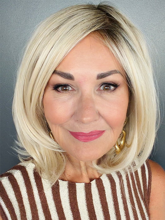 Ellen @aging.with.ellen is wearing BETTER HALF by TRESSALLURE in shade 613/1001/R18 | Vanilla Blonde Platinum White Blend Rooted Ash