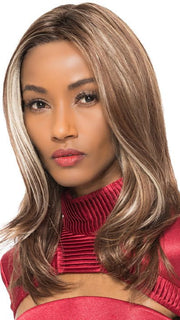 BLISS by TressAllure in DARK-AMBER-HL | Medium Red Brown and Light Red Brown blend with Dark Brown roots and Champagne highlights