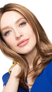 A long, straight wig with natural layers to frame the face