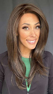 Nichole Corbett @nicholealee wearing Sensational by TressAllure in shade 8R | Medium Brown 