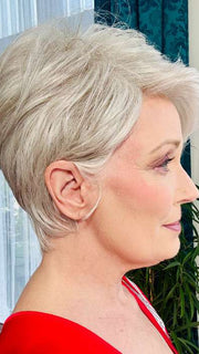 Mel B. @mels.be.ageless wearing ADVANCED FRENCH by RAQUEL WELCH in color RL56/60 SILVER | Lightest Gray Evenly Blended with Pure White
