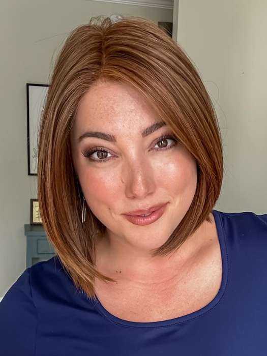 Jen Brown @being_mrs_brown wearing EURO CHIC by TRESSALLURE in color 27/30/33H | Auburn blend highlighted