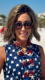 Nichole @nichole.alee wearing CHARLOTTE by ENVY BY ALAN EATON in shade HONEY BREEZE | A blend of Cool, Honey Blonde and Multi-Dimensional Medium Brown with Darker Brown Roots