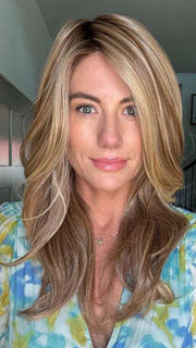 Jenny B. @thewiggygirl wearing SENSATIONAL by TRESSALLURE in shade 14/26/R10 | Red Blonde with Gold Blonde highlights and Light Brown roots