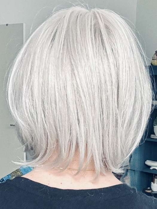 Mel B. @mels.be.ageless wearing FIZZ by ELLEN WILLE in color SILVER MIX 60.56 | Platinum and Lightest Ash Blondes Blend