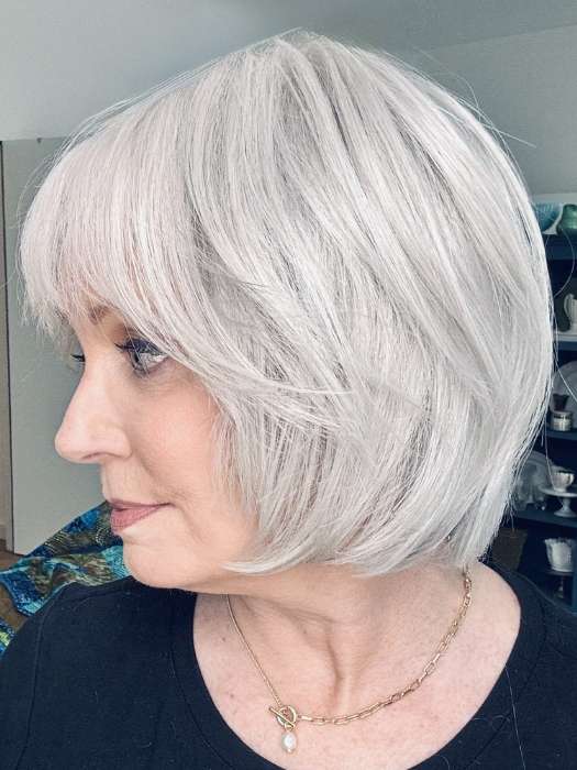 Mel B. @mels.be.ageless wearing FIZZ by ELLEN WILLE in color SILVER MIX 60.56 | Platinum and Lightest Ash Blondes Blend