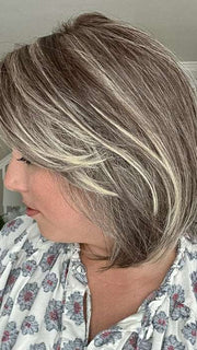 Jen Brown @being_mrs_brown wearing ZARAGOZA by BELLETRESS in color BUTTERED-TOAST-R | A mix of Blonde and Brown tones