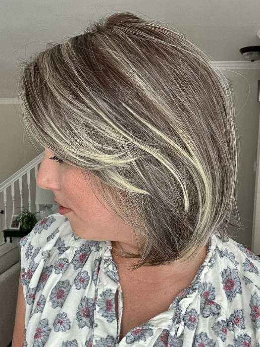 Jen Brown @being_mrs_brown wearing ZARAGOZA by BELLETRESS in color BUTTERED-TOAST-R | A mix of Blonde and Brown tones