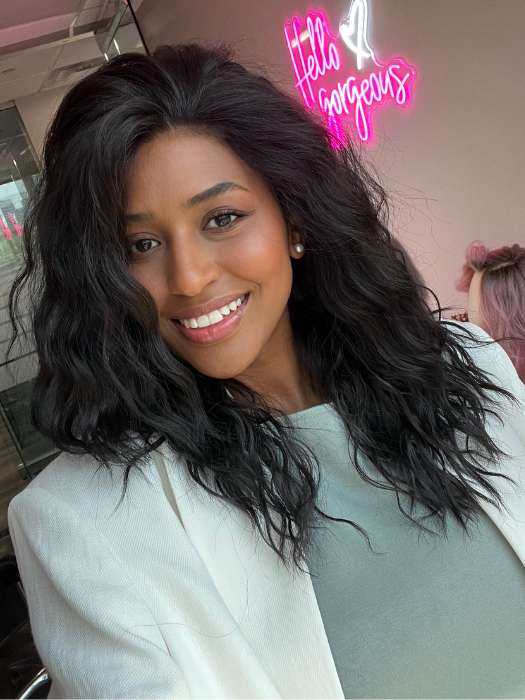 Model is wearing Orlando-V by Vivica Fox in color 2 | Dark Brown