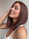 Model is wearing DRIVE by ELLEN WILLE in color CHERRY RED MIX 133.33 | Dark burgundy Red, blended with Fire Red