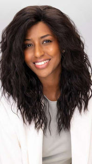Model is wearing Orlando-V by Vivica Fox in color 2 | Dark Brown