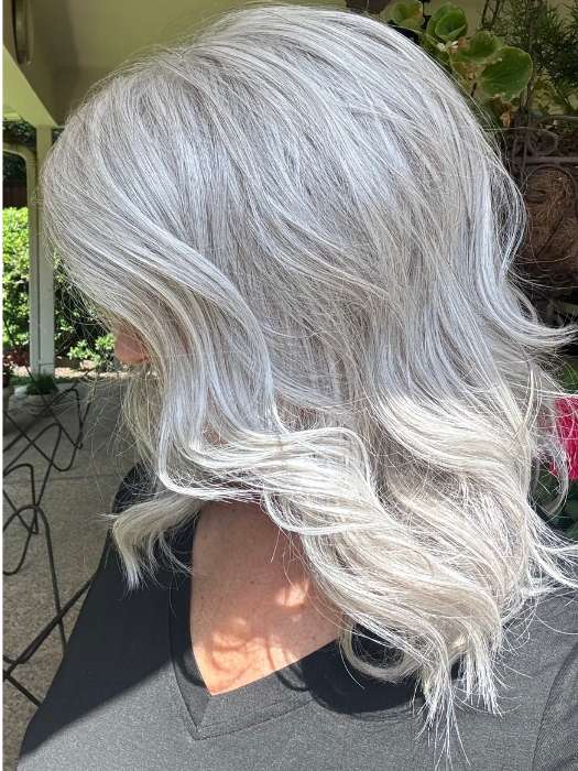Mel B. @mels.be.ageless is wearing LAGUNA BEACH by BELLETRESS in OYSTER GRAY | A mixture of Lightest Gray and a hint of White