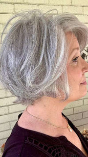 Mel B. @mels.be.ageless is wearing LIKE by  ELLEN WILLE in DARK SNOW MIX | Lightest Brown and Pearl White with Black/Dark Brown and Grey Blend