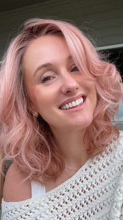 Carlyn @carlynwilson84 is wearing NYX by RENE OF PERIS in WATERMELON-R | Rich Pastel Pink Base with Subtle Soft Reddish Tone and Soft Dark Brown Roots