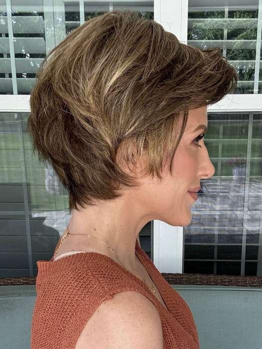 Kristyna Moore @kristynamoore wearing MARISKA by JON RENAU  in 24BT18F BAVARIAN CREME | Dark Natural Ash Blonde & Light Gold Blonde Blend with Dark Natural Ash Blonde Nape