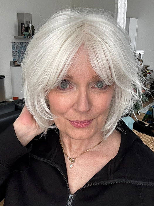 Mel B. @mels.be.ageless wearing BRANN by RENE OF PARIS in color 60 (WINTER-SUN) | Pure White