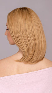 Sandy Bonde Rooted | Medium Honey Blonde, Light Ash Blonde, and Lightest Reddish Brown blend with Dark Roots