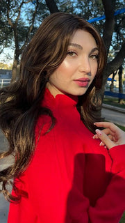 Maha wearing BRIANNA by ENVY in  MEDIUM BROWN | Medium Brown with natural highlights