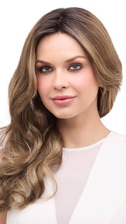 BRIANNA by Envy in HONEY BREEZE | A blend of Cool, Honey Blonde and Multi-Dimensional Medium Brown with Darker Brown Roots PPC MAIN IMAGE FB MAIN IMAGE