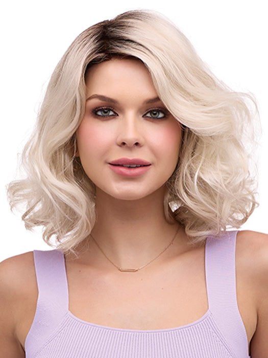BRITTANEY by Envy in PLATINUM SHADOW | Light Blonde with Dark Roots PPC MAIN IMAGE