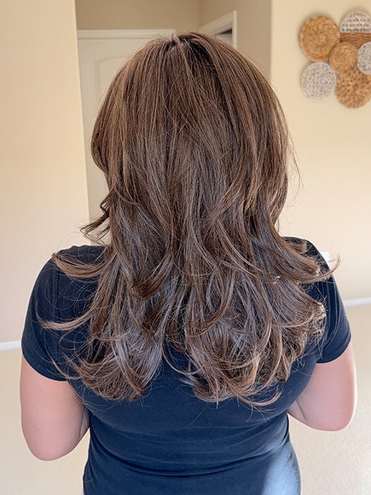 Katrina & Arlah Soriano @wearthehairsis wearing BROOKLYN by BELLE TRESS in color COOLEST ASH BROWN R | A combination of Light Ash Brown, Cool Medium Brown and a hint of Dark Blonde and Dark Roots