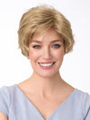 Model is wearing BRYN by ENVY in color DARK BLONDE | 2 toned blend of Dark Honey Blonde with Lighter Blonde highlights