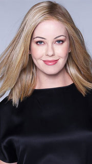 CALABASAS by BelleTress in CARAMEL BLONDE R | Light Brown Rooted, with a blend of Light Gold Blonde, hint of Strawbery Blonde and Light Auburn with the balance of Cool, Light Blonde Highlights.