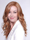 Model is wearing CAPRI by BELLETRESS in color SIENNA SPICE | A true light strawberry blonde/red with lowlight and highlights