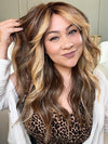 Kendra @_kendradarling_ wearing CALIFORNIA BEACH WAVES by TRESSALLURE in color EL17/23/R8 | Pale Auburn Beige Blonde Blend, Rooted Medium Brown, Highlighted Light Blonde with face framing highlights