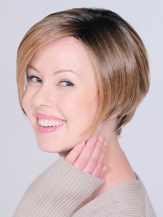 Cherry by BELLETRESS in MOCHA WITH CREAM | Light Ash Brown with Caramel Brown and Medium Honey Blonde, Dark Brown Roots FB MAIN IMAGE