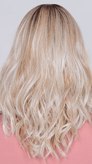 BOMBSHELL BLONDE | Golden Brown Root with a blend of White, Pure Blonde and Satin Blonde.