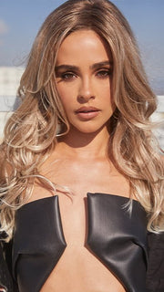 LYNDON by Rene of Paris in MELTED-MARSHMALLOW | Subtly Warm Dark Sandy Blonde Blend with Medium Brown Roots and Light Ash Blonde Tips and Highlights