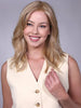 Model is wearing CAMBRIDGE in color BUTTERCREAM-BLONDE | Rich Golden Blonde with light blonde low lights