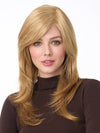 Model is wearing CELESTE by ENVY in color VANILLA-BUTTER | Golden Blonde blended with Champagne Blonde