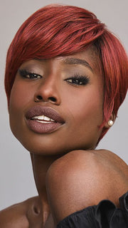 CHARLOTTE by Rene of Paris in HENNA-RED-R | Bright and Vibrant Red with Cherry Undertones, Rooted with Rich Coffee Bean Brown