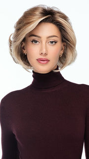 CHARLOTTE REALISTIC by TressAllure in EL12/22/8 | Light Golden Brown Evenly Blended with Platinum Blonde Highlights with Medium Brown Roots
