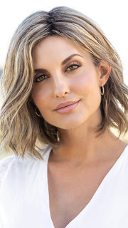 CHARLOTTE by Envy in HONEY BREEZE | A blend of Cool, Honey Blonde and Multi-Dimensional Medium Brown with Darker Brown Roots FB MAIN IMAGE