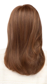 Model is wearing CHARMING by TressAllure in color 829 | Medium Brown with Red highlights