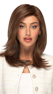 Model is wearing CHARMING by TressAllure in color 829 | Medium Brown with Red highlights