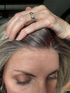Lisa @beautifulyouwigreviews is wearing ELSA by BELLE TRESS in color SPARKLING CHAMPAGNE R | Medium Ash Brown roots transition into Shimmering Champagne Blonde characterized by Pale Golden Hues with subtle Ivory and Platinum undertones reminiscent of a sparkling glass of bubbly